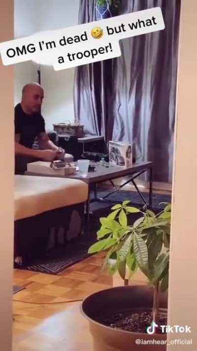 The way he checks the wallet before freaking out