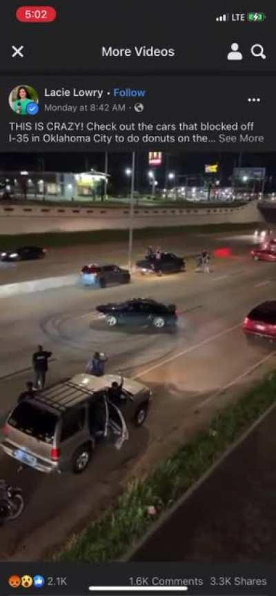 Blocking Oklahoma City interstate for donuts