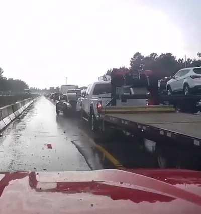 Check your mirrors when coming to a sudden stop.