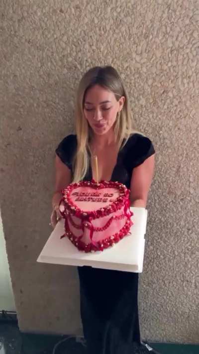 Hilary with her birthday cake | IG | October 2025
