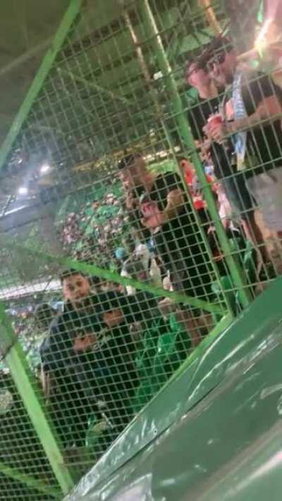 Marseille fans at the Sporting Lisbon game last night.