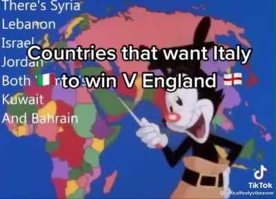 Countries that want Italy to win V England