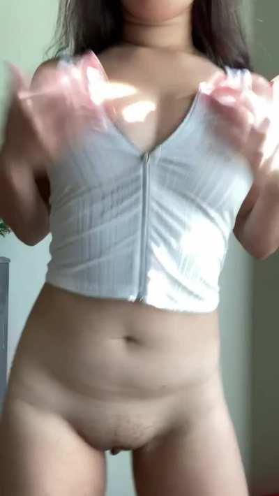 Revealing my perky Asian tits again...with a dance! [oc][f]