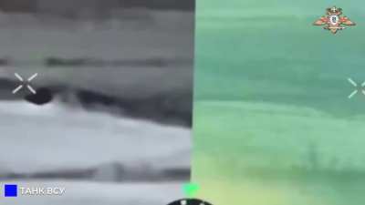 RU POV: ATGM crew of the 150th Motorized Rifle Division discovered a tank of the UAF, vehicle was hit by a well-aimed shot and caught fire, engulfed in flames it continued moving for some time, but eventually stopped. Kurakhovsky direction.