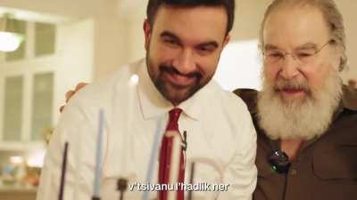 New York mayor Zohran Mamdani joins Mandy Patinkin to celebrate Jewish Hanukkah together at his family home