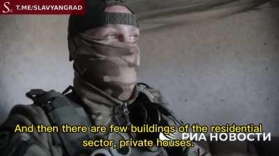 ru pov: Interview withh PMC Wagner fighter saying they are clearing the last buildings in Bakhmut and that they have 1.5km left.