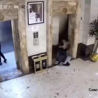 To get into an elevator