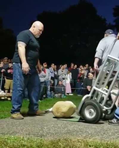Trying to carry a boulder