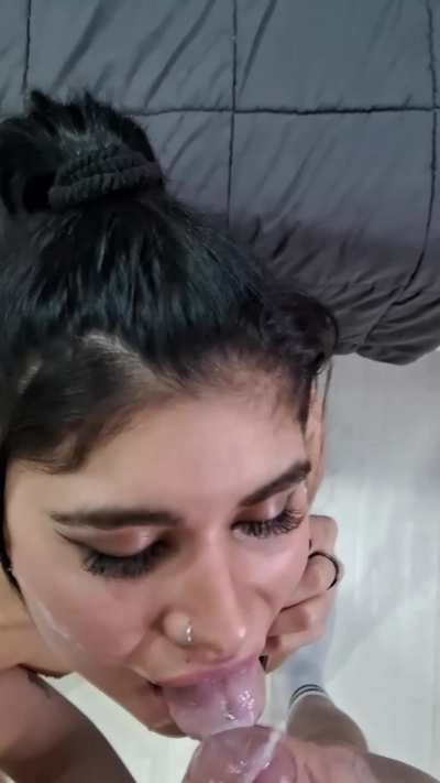 He was about to cover my face with cum and I received a call...it was exciting