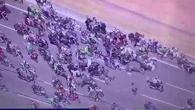 Acidente na motociata de Bolsonaro em SP