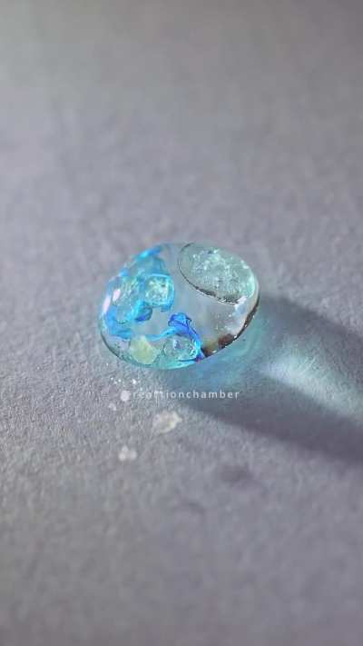 Prussian blue formation in a water droplet