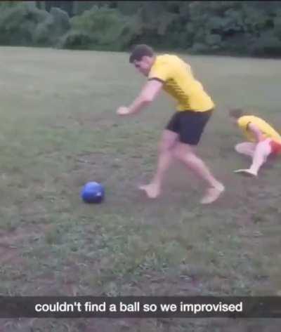 Playing Football with Bowling Ball