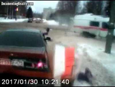 D or V? At least an ambulance was already on the scene.