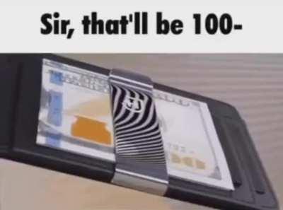 Me showing the cashier my money because I have no free coupon