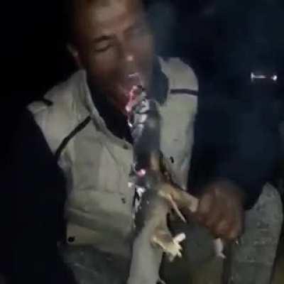 Me consuming my activated charcoal