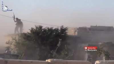 ISIS fighter detonates a suicide vest rather than falling into the hands of enemy fighters in Syria