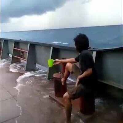 What a great day to enjoy coffee and the waves.