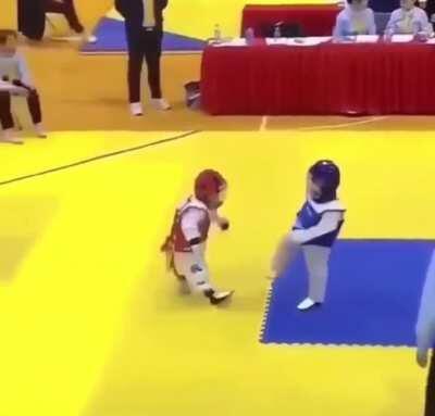 Almost legitimate karate match.