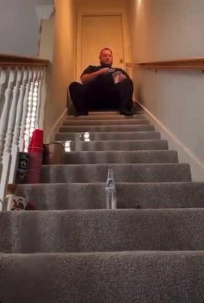 Those stairs tried to kill him