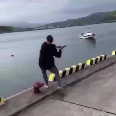 To cast a fishing line