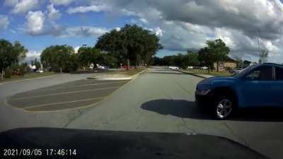 Pulled an illegal U-turn without even looking. Later tries to blame my wife for 
