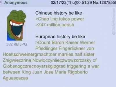 Chinese History versus European History