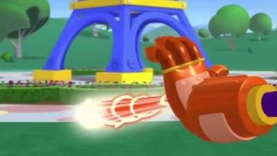 When Captain Combustible attempts the Puff-Shroom Blazing Bark combo