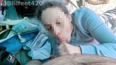 Trashy cumshot by the beach (OC)