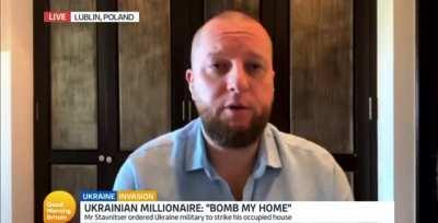 Ukranian millionaire asked the Ukrainian Air Force to bomb his mansion after he spotted Russian occupiers inside on security cameras. UAF happily responded.