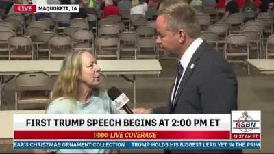 Question for woman at Trump speech in Iowa today - How did Trump’s policies benefitted your life? A - Ahhhhhhhhh. I need the government to pay for my back surgery and I’m hoping Trump can help me out.