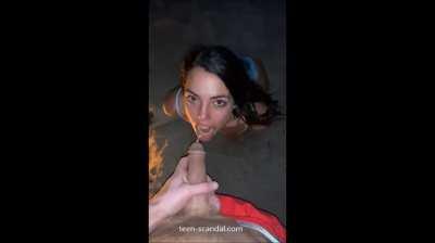 Just a romantic drink at the bonfire