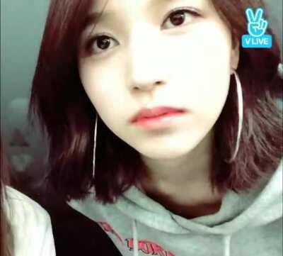 Mina - grey hoodie, close up, kiss