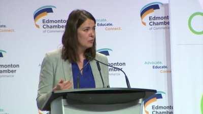 Alberta Premier Danielle Smith announcing they're going to make it illegal to discriminate against people based on covid vaccination status