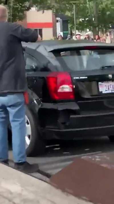 Man brings bow to peaceful protest