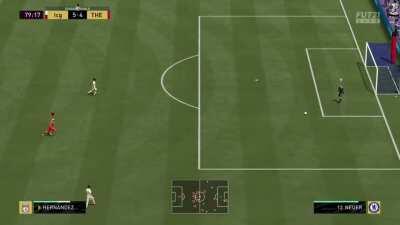 Opponent tried to waste time and pass around the back at 5-3 up when this happened...