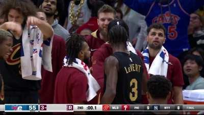 [Highlight] Levert beats the halftime buzzer with an and-1 3 pointer and Harden is called for a flagrant on the close out