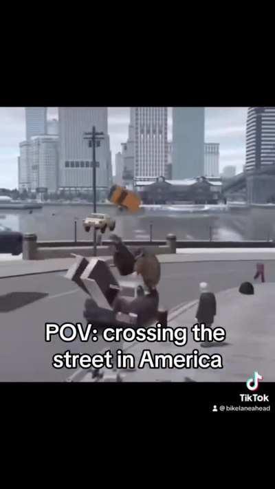 Crossing the street in America