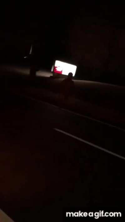 Crackhead chasing a car