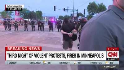 CNN reporter Oscar Jimenez was arrested live on air in Minneapolis this morning.