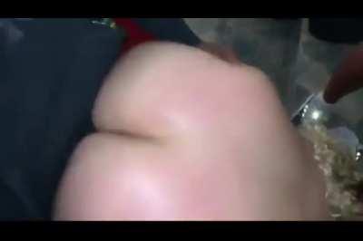 Gettimg her back blown out in public