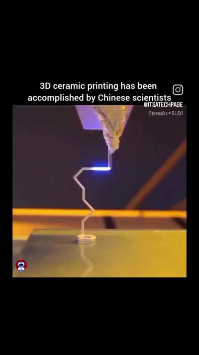 Ceramic 3D printing mid-air