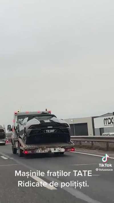 Authorities remove Andrew Tates “supercars.” FYI his Buggati was not in the country.