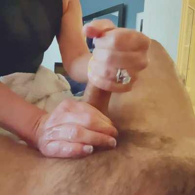 He could not leave until I emptied his balls