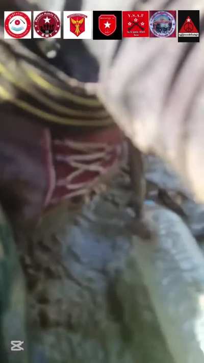 PDOs, Student Armed Force (group part of SRA), and local rebels ambush barely visible junta troops in Monywa Township, Myanmar (Burma);December 16.