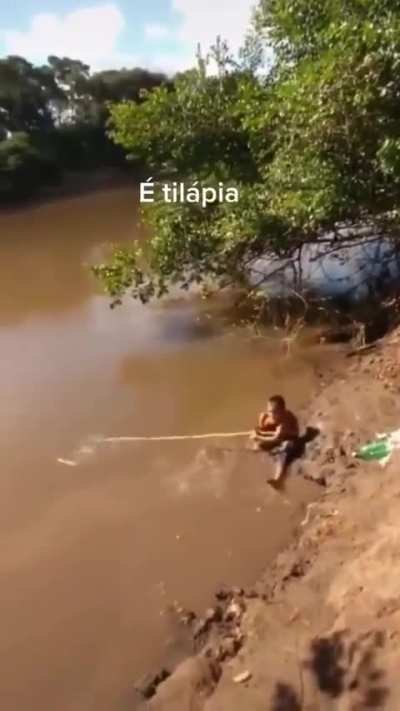 The fish caught the fisherman