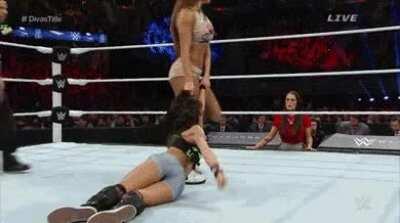 Nikki Bella dragging AJ