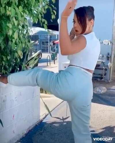 Her body moves with malice..