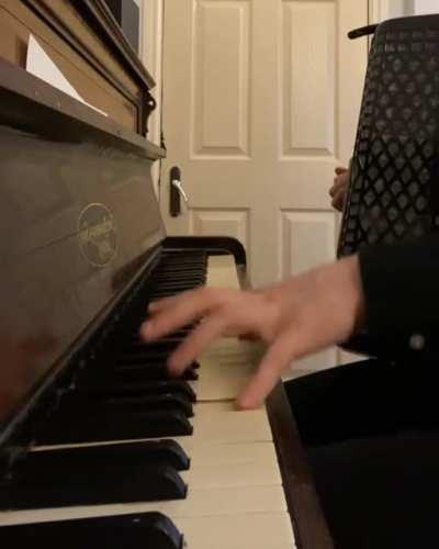 Piano and accordion. No I will not tune my piano before anyone comments it. @jonathanblackmore_ on Instagram