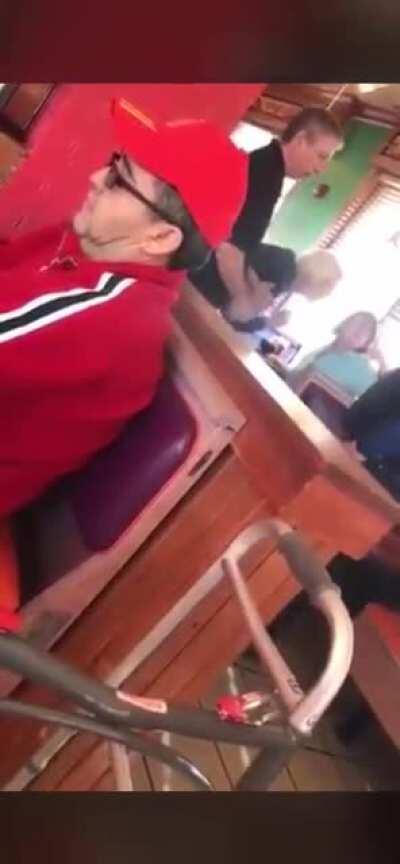 Woman at a Mexican restaurant gets mad when she hears the owners speaking Spanish