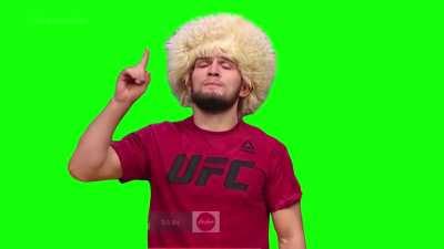 [GREEN SCREEN] Khabib Nurmagomedov pointing up to the sky Meme Template